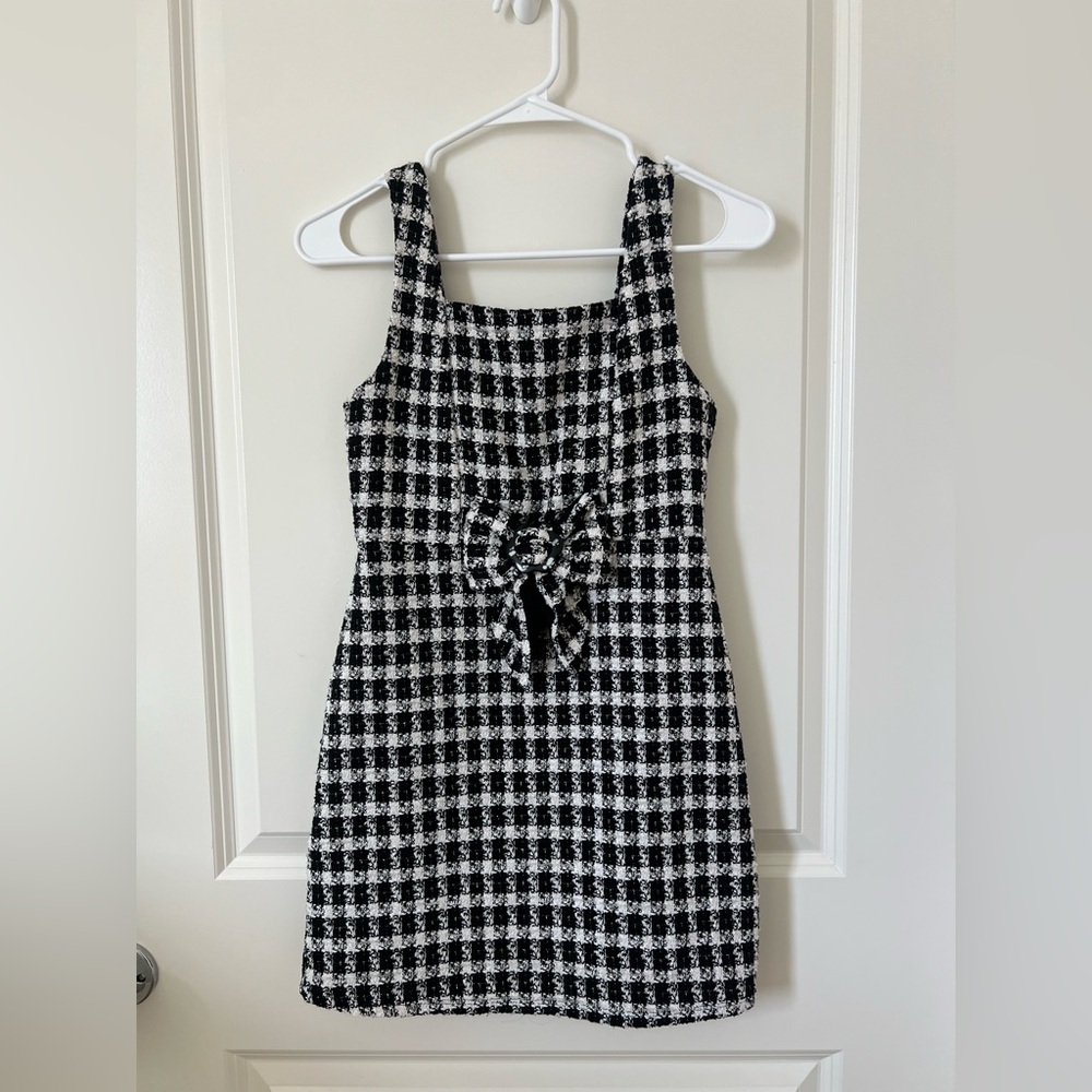 Trixxi Black and White Plaid Mini Dress